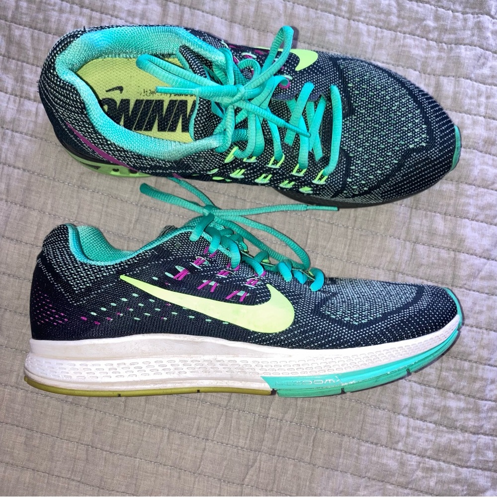 Nike Air Xoom Structure 18 Sneakers Running 8.5 Black Green